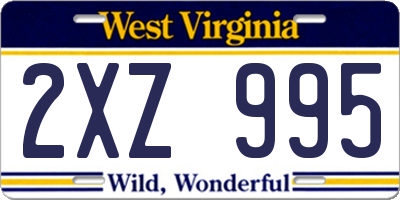 WV license plate 2XZ995