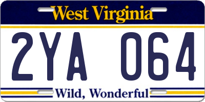 WV license plate 2YA064