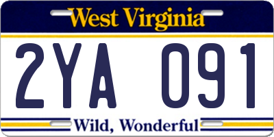 WV license plate 2YA091