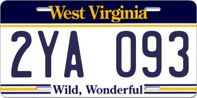 WV license plate 2YA093
