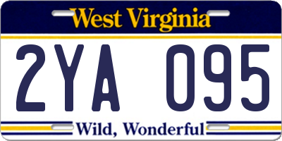 WV license plate 2YA095