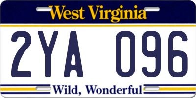 WV license plate 2YA096