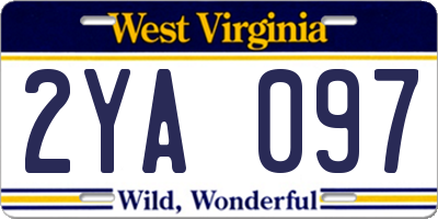WV license plate 2YA097
