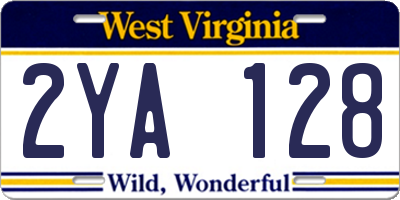 WV license plate 2YA128