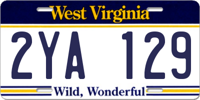 WV license plate 2YA129