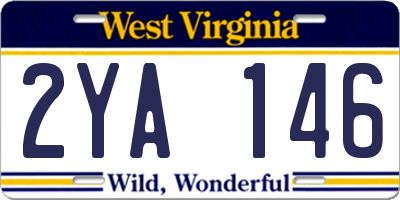 WV license plate 2YA146
