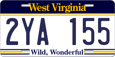 WV license plate 2YA155