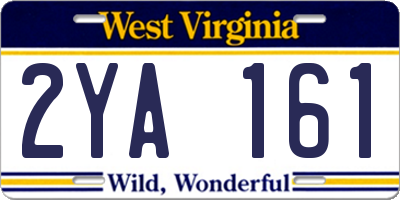 WV license plate 2YA161