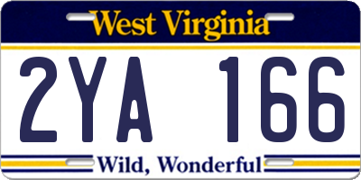 WV license plate 2YA166