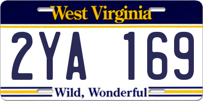 WV license plate 2YA169