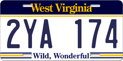 WV license plate 2YA174