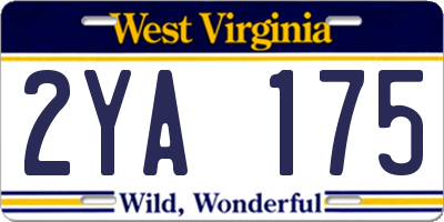 WV license plate 2YA175