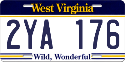 WV license plate 2YA176