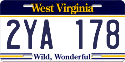 WV license plate 2YA178