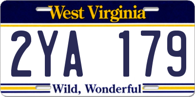 WV license plate 2YA179