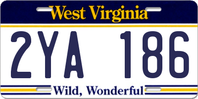 WV license plate 2YA186