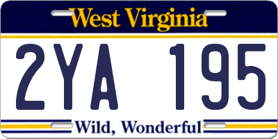 WV license plate 2YA195