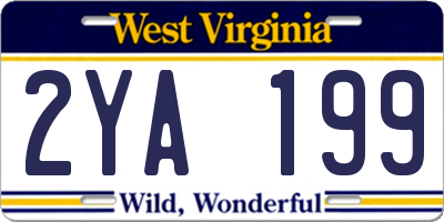 WV license plate 2YA199