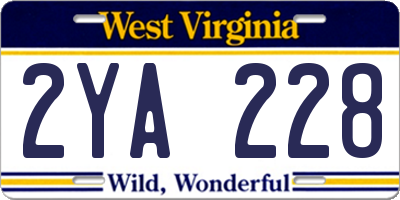 WV license plate 2YA228