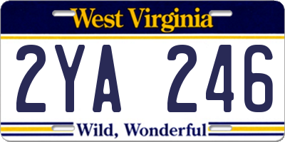 WV license plate 2YA246