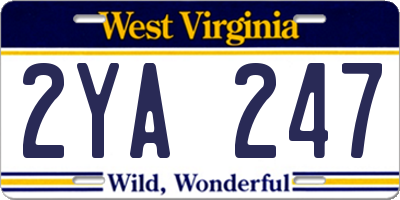 WV license plate 2YA247
