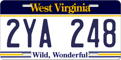 WV license plate 2YA248