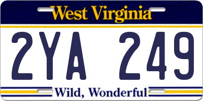 WV license plate 2YA249
