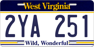 WV license plate 2YA251