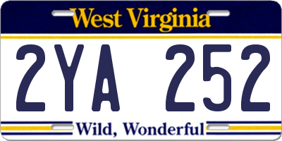 WV license plate 2YA252