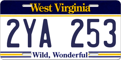 WV license plate 2YA253
