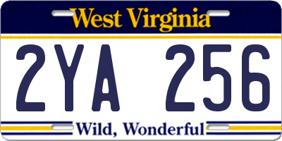 WV license plate 2YA256