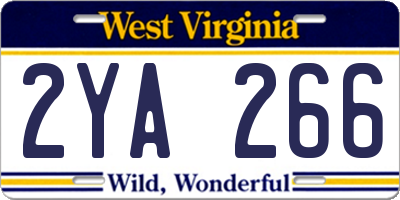 WV license plate 2YA266