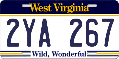 WV license plate 2YA267