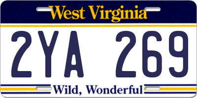 WV license plate 2YA269