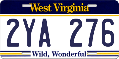 WV license plate 2YA276