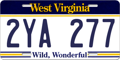 WV license plate 2YA277