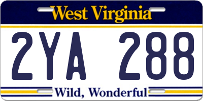 WV license plate 2YA288