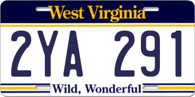WV license plate 2YA291