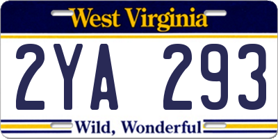 WV license plate 2YA293