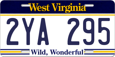 WV license plate 2YA295