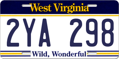 WV license plate 2YA298