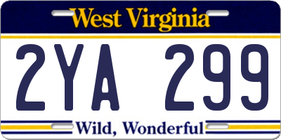 WV license plate 2YA299