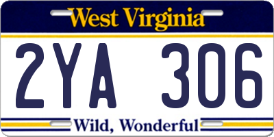WV license plate 2YA306