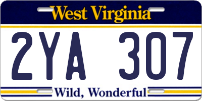 WV license plate 2YA307