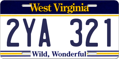 WV license plate 2YA321
