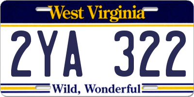 WV license plate 2YA322