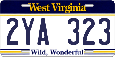 WV license plate 2YA323