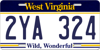 WV license plate 2YA324