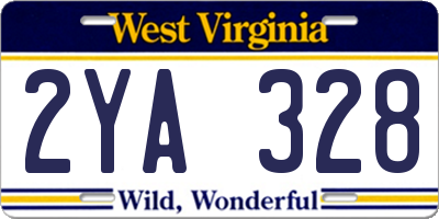 WV license plate 2YA328