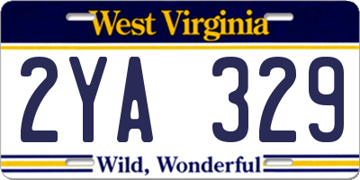 WV license plate 2YA329